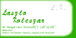 laszlo koleszar business card